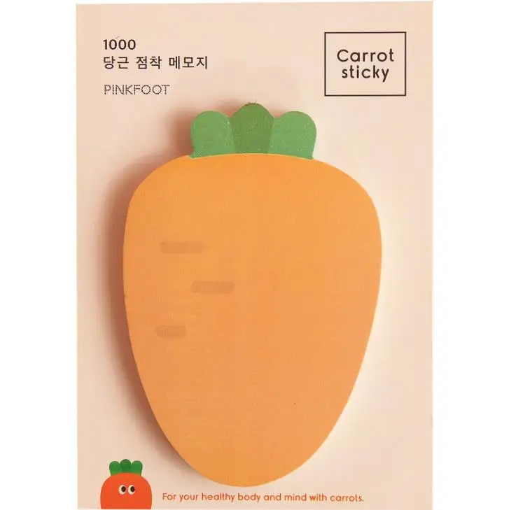 1 шт Kawaii Морковные овощи стильные бумажные блокноты для заметок N Times Sticky Notes Escolar Papelaria школьная наклейка-Закладка канцелярские принадлежности