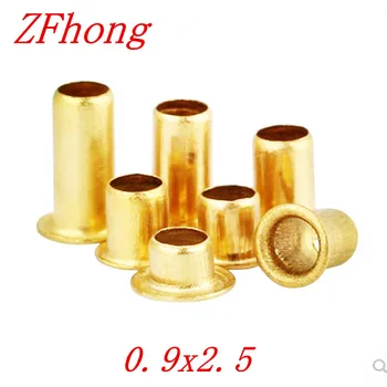 

1000pcs M0.9*2.5 Brass copper Hollow Rivet 0.9mm Brand Double-sided Circuit Board PCB vias nails / Brass copper Corns
