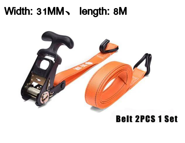 8M T-handle SUV off-shelf fixed cargo strap pickup truck strapping fastening belt large handle ratchet tensioner
