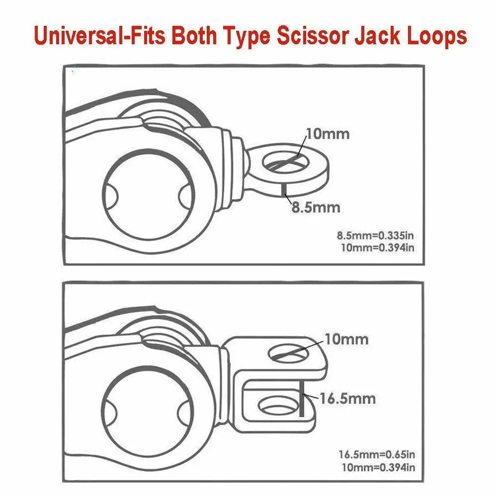  Scissor Jack Adapter With 1/2 Inch Chrome Vanadium Steel Socket Adapter Drive Impact Wrench