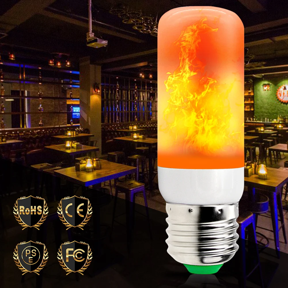 

Flame Led Bulb 220V LED Flame Effect Fire Light Bulb Flickering Emulation Corn Light 110V Holiday Decoration Candle Lamp 2835SMD