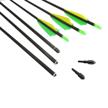 

12pcs Replaceable Arrowhead,30inch,Spine 400,pure Carbon Arrows,Hunting Bow Arrows,for Compound/Recurve Bow Carbon Arrow