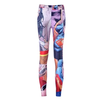 

Elastic Casual Pants 3D Digital Printing Superman Pattern Women Leggings 7 sizes Fitness Clothing Free Shipping