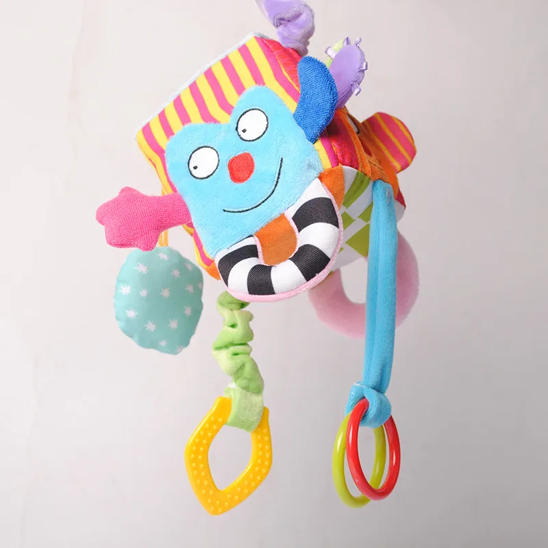 Brinquedo do Bebê Bloco de Pelúcia Meses para Crianças Novo Bebê Móvel Embreagem Cubo Chocalhos Cedo Recém-nascido Desenvolvimento Educacional Brinquedos 0-12 14 Móbiles e chocalhos para bebês