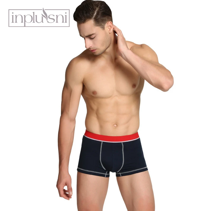 Inplusni Inplusni underwear new contrast color cotton underwear men's level pants cotton boxer men's underwear