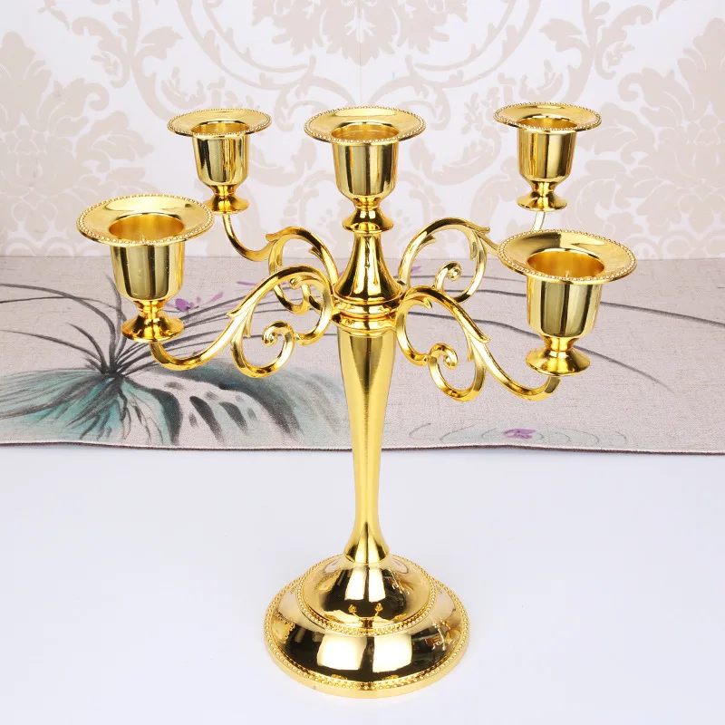 

(2pcs) 27cm High Metal Candle Holder 4 Colors 3-Arms 5-Arms Candle Stand Wedding Event Candelabra Candle Stick