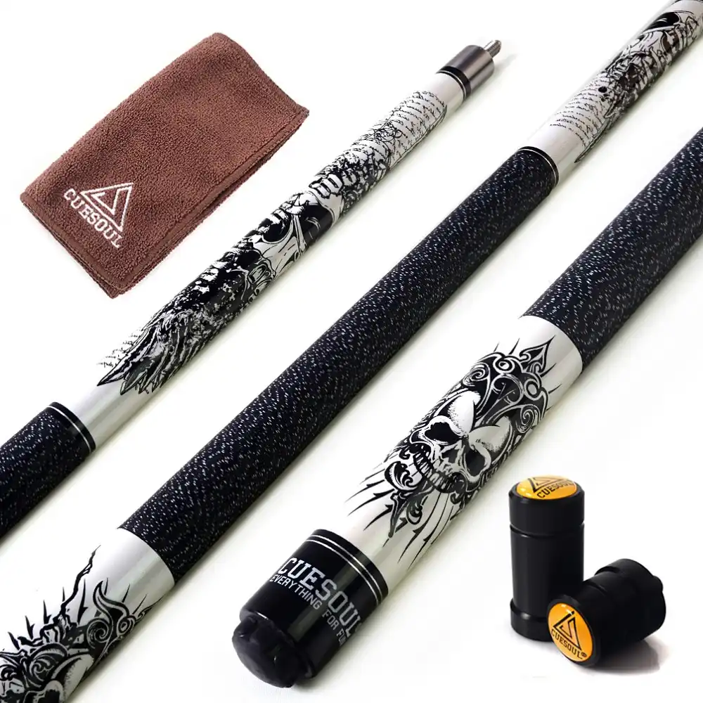 58 Brown Black 2 Pce Hardwood Maple Pool Cue Billiard Stick w// Steel Joint