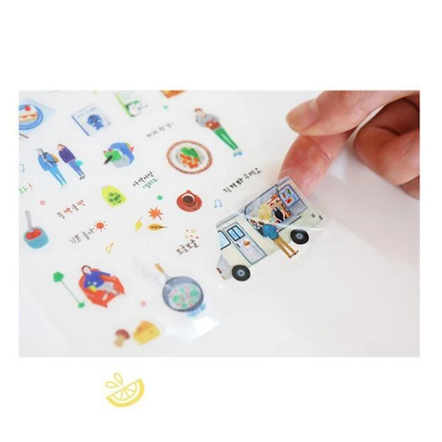 6 Pcs/Set New Diy Lifestyle Deco Transparent Planner Stickers Sticky Notes Decoration Label