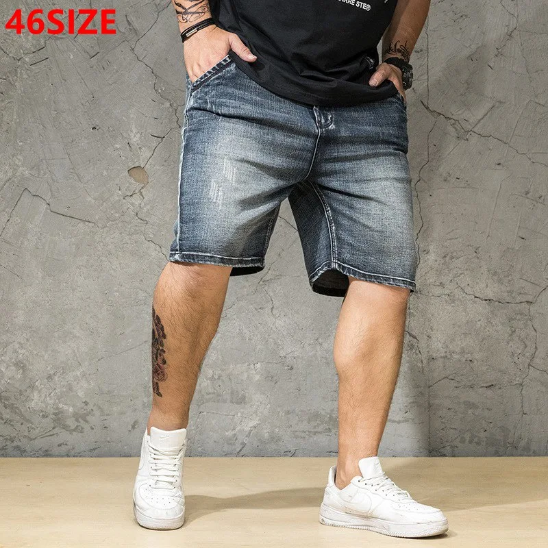 

2019 tide brand oversized men's shorts summer new loose thin section plus size XL denim shorts 46 44 42 40