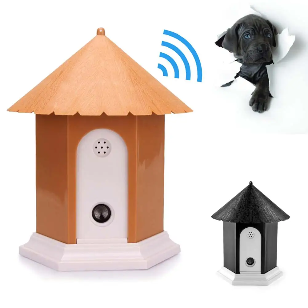 Pet Dog Ultrasonic Anti Barking Stop Bark Birdhouse Shape Outdoor
