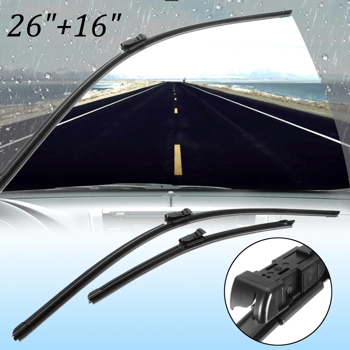 26+16 Pairs Auto Car Windscreen Wipers Winshield Wiper Blades