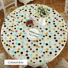 SKTEZO PVC Round Waterproof and Oil-proof Tablecloth for Home Kitchen Tablecloth Kitchen Table Rose Gold Decoration House Pink