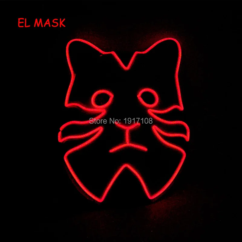 

2019 EL mask LED mask for theme Party cosplay activities and Carnival Party glowing mask EL wire light on by 3V driver