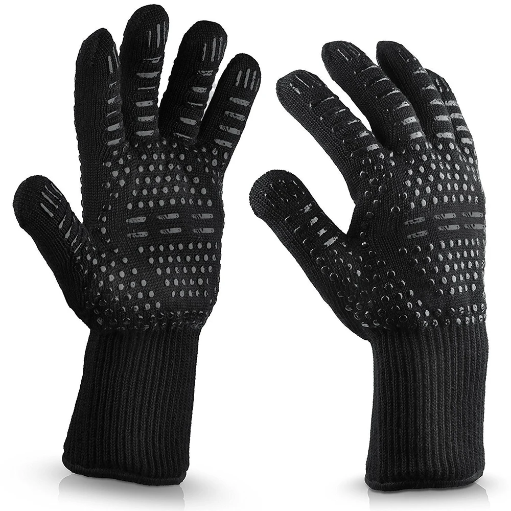 

1 Pair BBQ Oven Gloves - Fireproof Heat Resistant Grill Kitchen for Baking
