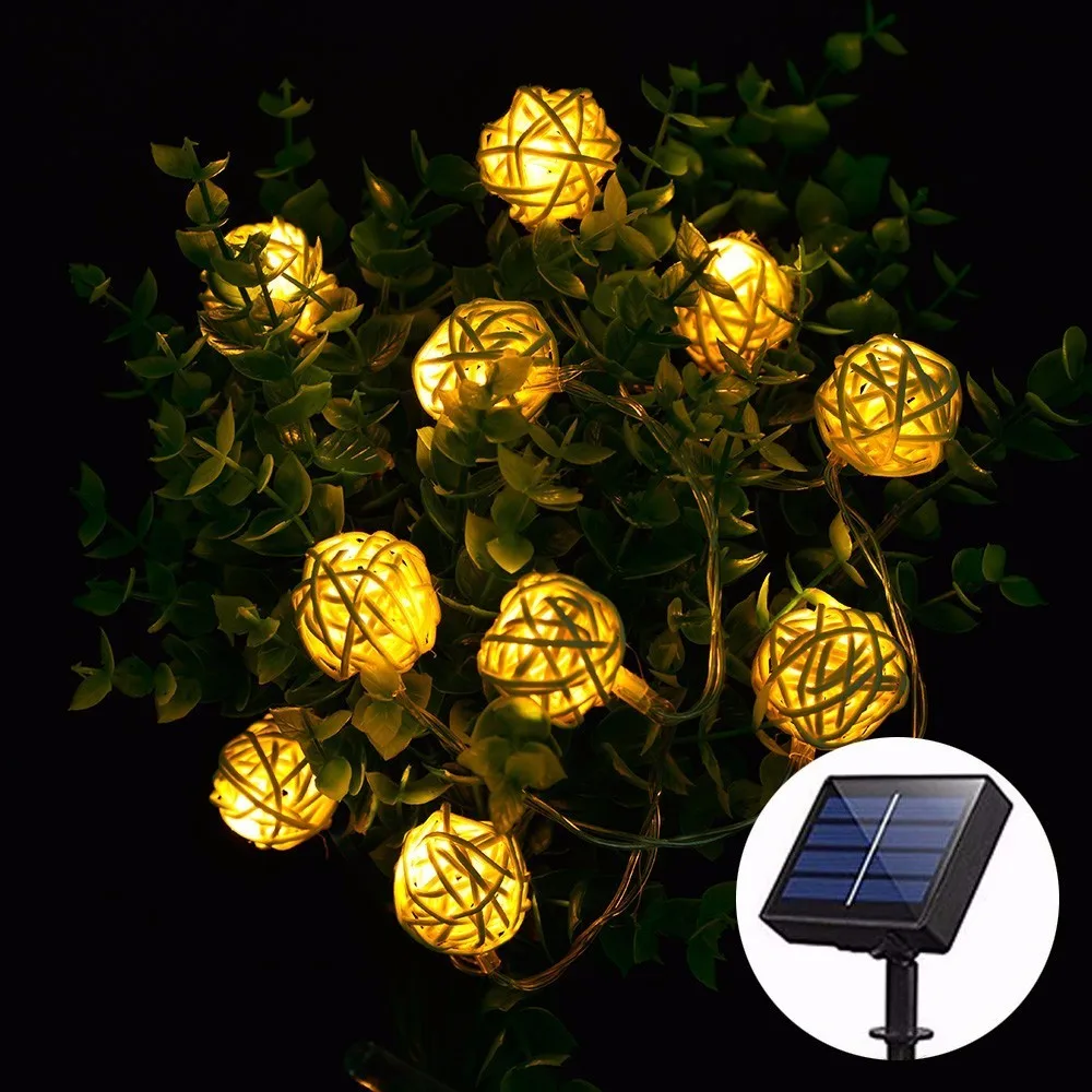 rattan outdoor solar lights