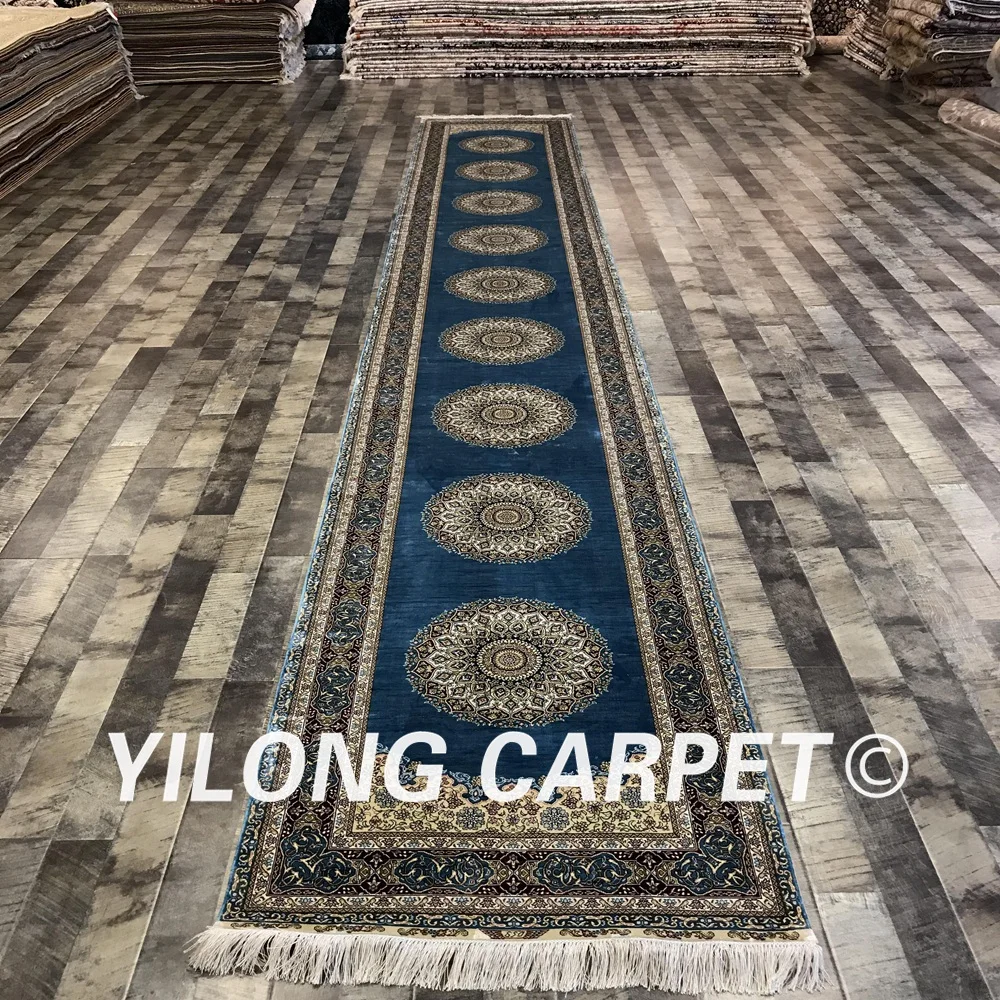 Yilong 2 8 'x 18' Вход ручной работы персидский стиль шелковые коврики для коридора