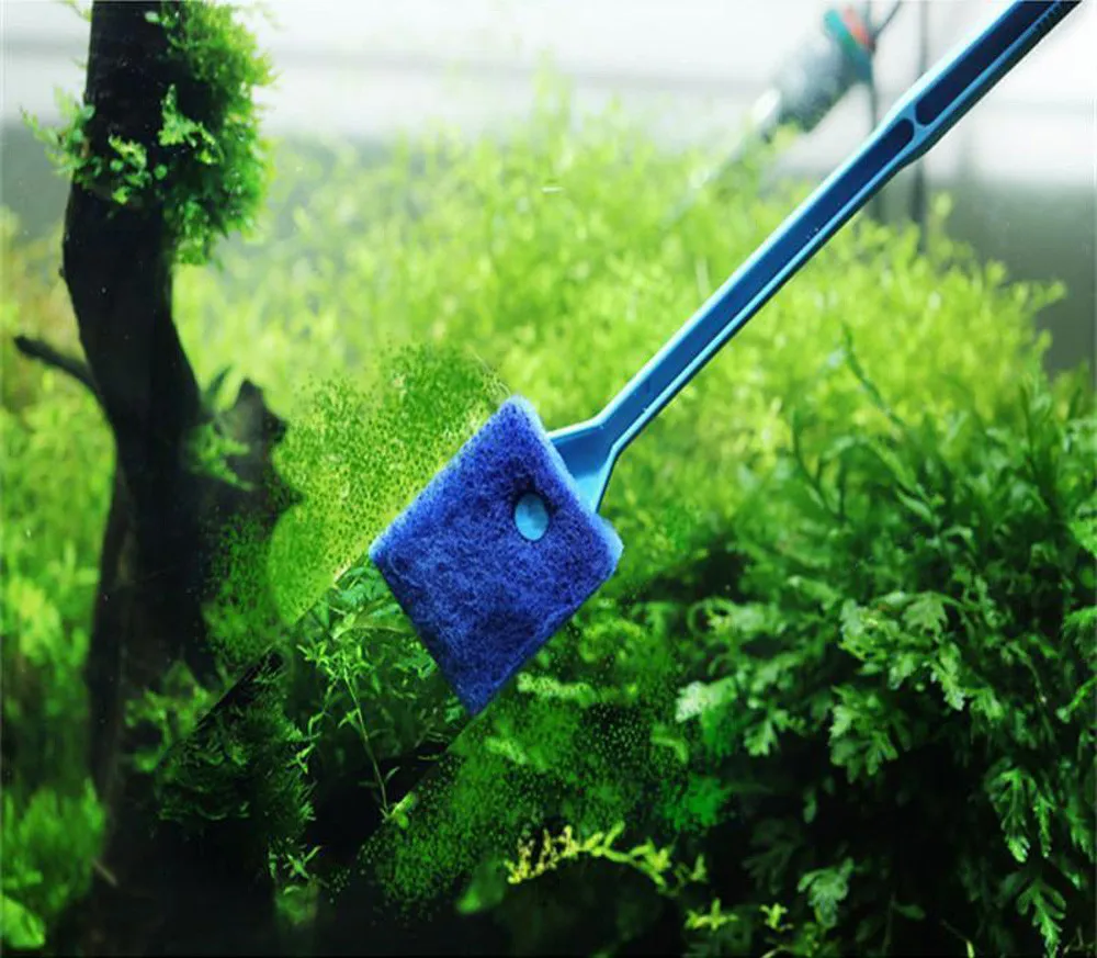 Práctico acuario planta algas limpiador de vidrio pecera cepillo limpio Limpieza Hogar