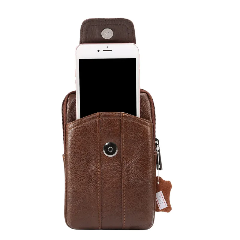 Чехол из натуральной кожи для мужчин, поясная сумка, кошелек, кошелек, Карманный чехол, винтажная сумка, универсальная, ниже 6,2 дюймов, для мобильных телефонов