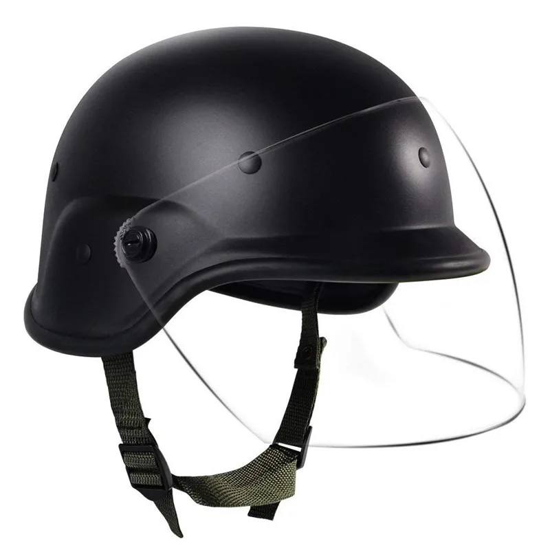 Airsoft M88 PASGT Kelver Helmet with Clear Visor Tactical Combat Hunting Outdoor Cycling Protection Helmet Casco Ciclismo
