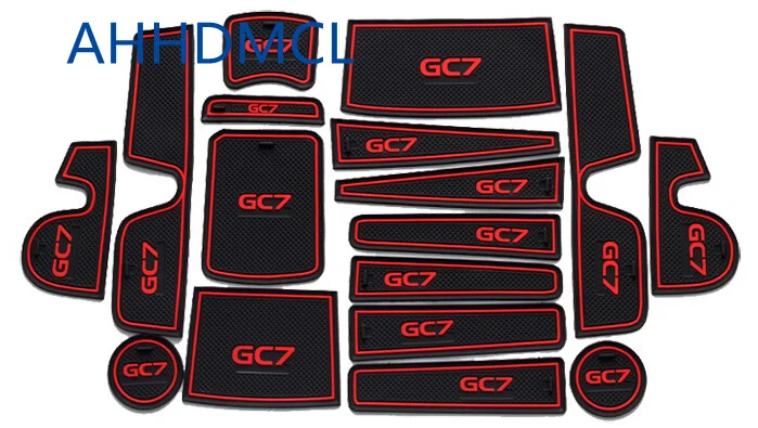 

Car Anti-Dirty Pad Door Groove Gate Slot Cup Armrest Storage Pad Anti-Slip Mat For Geely Vision GC7 2014 2015