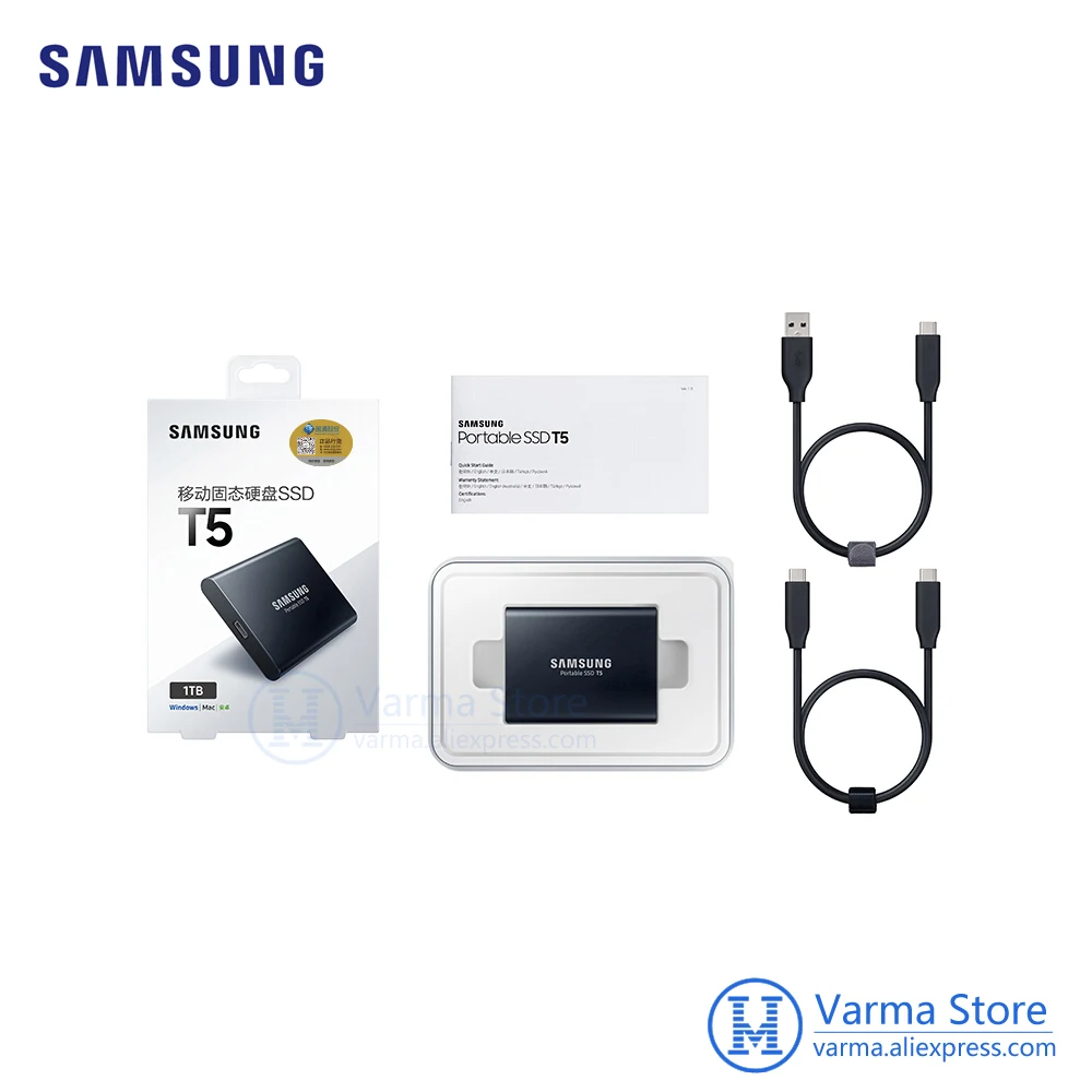 Samsung Mobile SSD T5 1 ТБ высокоскоростной USB3.1 внешний SSD шифрование T5 1 ТБ PC мобильный двойной использование