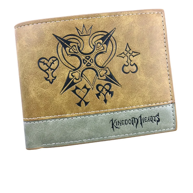 Cuore Del Regno Unito Anime Cartoon Men Wo Boys Girls Short Leather Bi Fold Portafoglio Portamonete