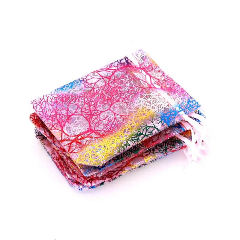 20 шт./лот сумки из органзы с коралловым узором 7x9 9x12 13x18 см Подвески Косметика