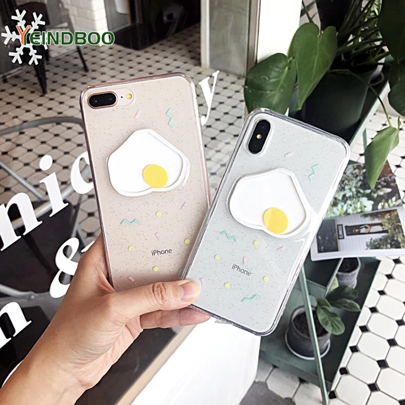 

Decompression Mobile Phone Case For iPhone 6 6s 8 Plus Moving egg yolk Thin For iPhone X Phone Case Soft TPU For iphone 7 case