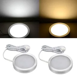 Dimmable LED Sob Luz Do Armário Do Armário, Alumínio LED Display Case Luzes, Balcão Da Cozinha, Armário Puck Luzes, 2.5W, DC 12V