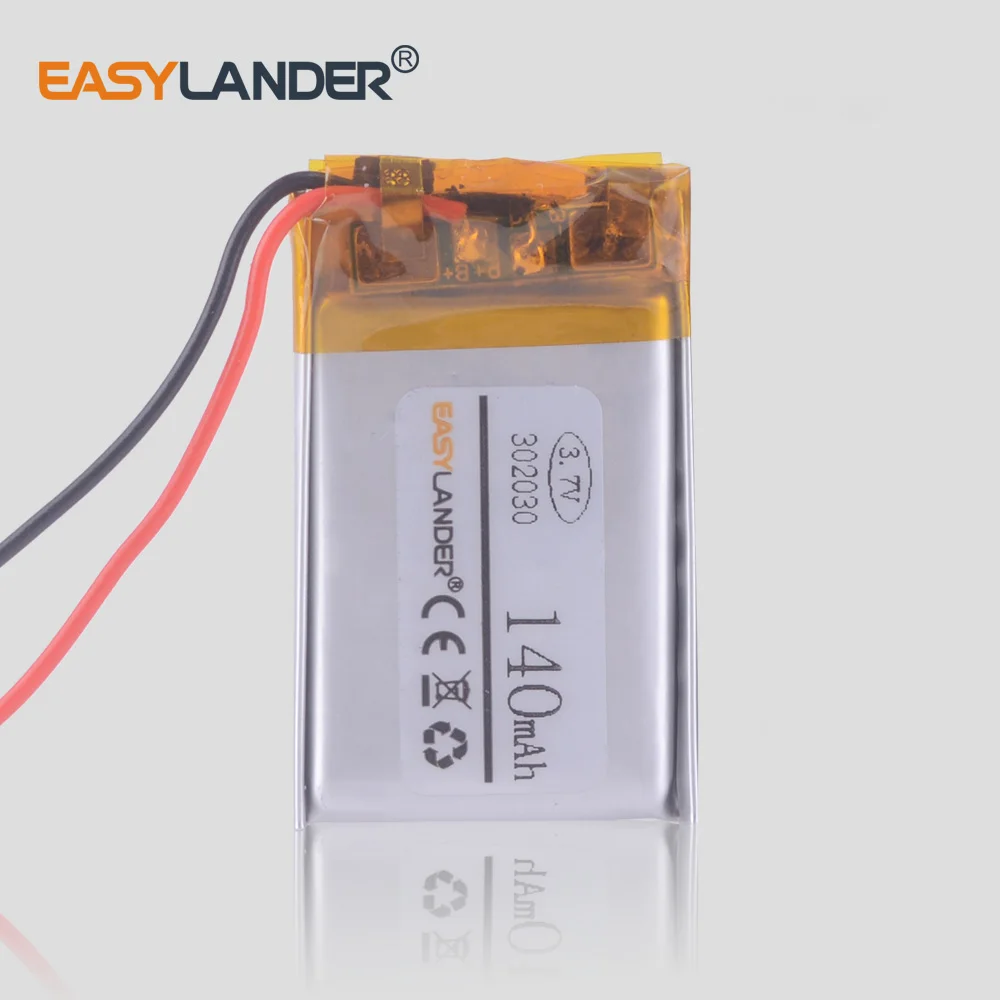 

302030 3.7V 140mAh Li ion lithium battery for MP3 MP4 GPS Bluetooth headset cell smart watch 032030