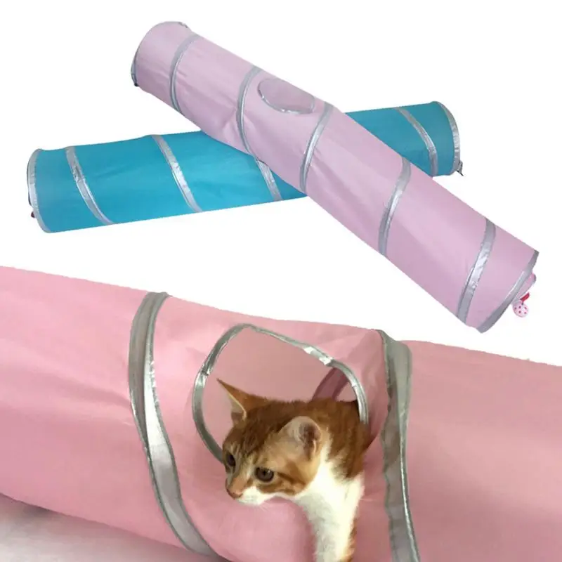 

2 Holes 120cm Lengthened Edition New Funny Cat Tunnel Toy Pet Tent Toy Foldable Cat Tunnel With Ball Kitten Cat Toy Cat Supplies
