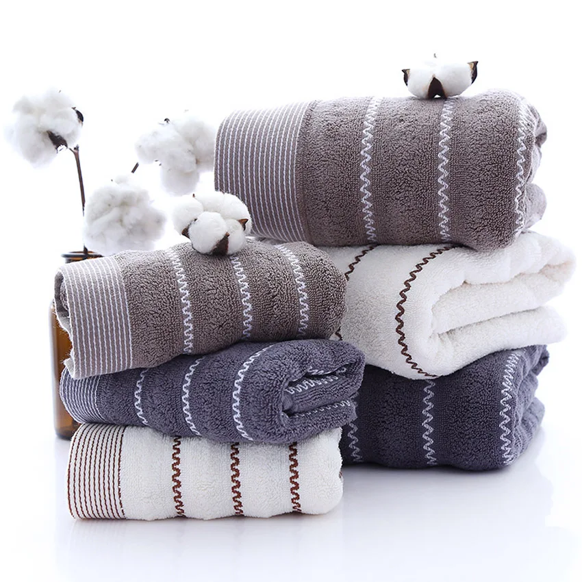 

Striped Face Towel Soft Thick Cotton Home Bathroom Beach Hand Towels for Adults Kids 35*75cm Toalha de rosto Toalla serviette