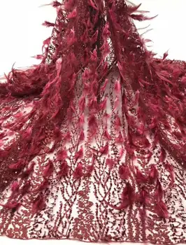 

Nigerian french net Lace Jolin-6.1311 Embroidered Cord Lace Fabric with full beads for bridal dress