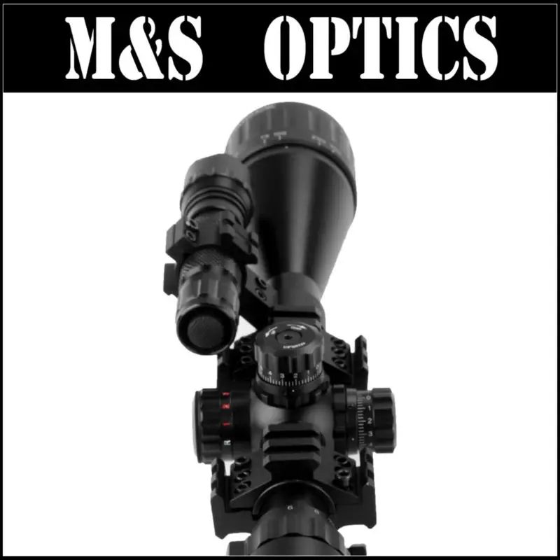 Оптический прицел MARCOOL 6 24X50 AOIRGBL охотничий с кольцом и фонариком для
