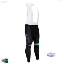 Для мужчин Команда UCI астана Велоспорт комбинезон длинные велосипедные 12D гель мягкий брюки Pro Team зима подкладка для велосипедного седла дышащий детский нагрудник брюки