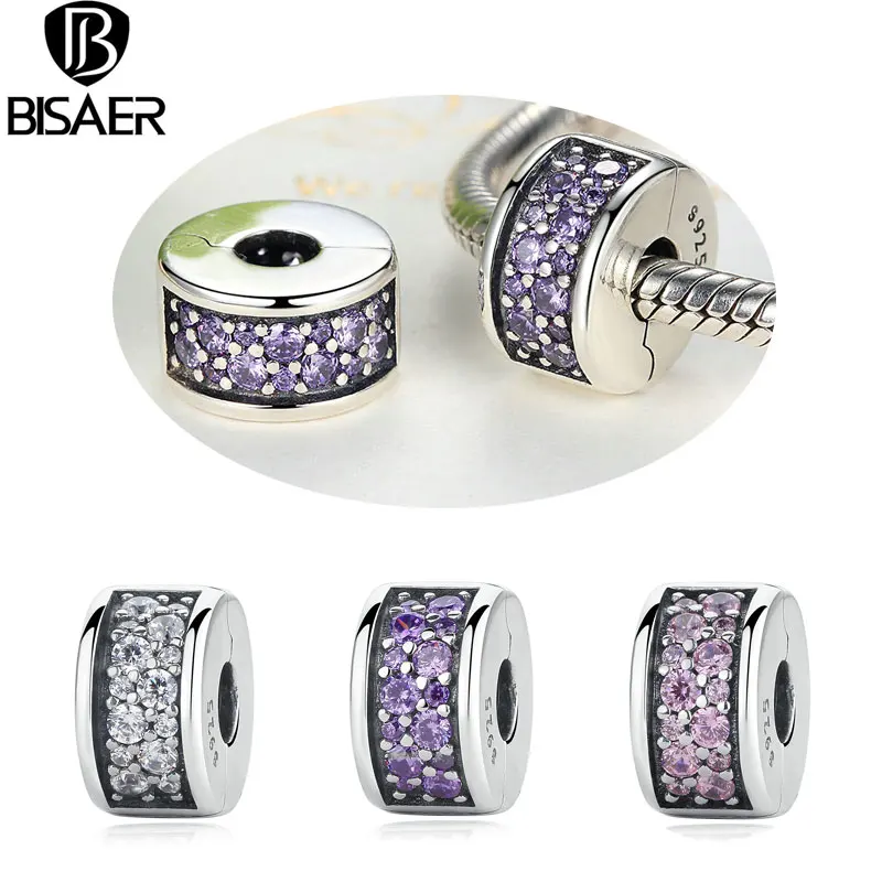 100 925 Sterling Silver Shining Elegance Clip Clear Cz Bracelet 100 925 Sterling Silver Shining Elegance Clip Clear Cz Bracelet Stopper Beads Fit Women Charm Diy Jewelry In From