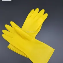 2 double longs gants caoutchouc высококачественные желтые 30-32 см защитные перчатки натуральный каучук guantes trabajo