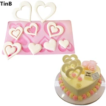 Hot DIY 3D Heart Shape Silicone Mold Cake Decorating Tools Cupcake Silicone Mold Chocolate Mould Decor Muffin Pan Baking Stencil