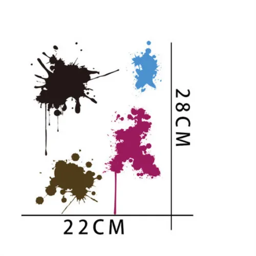 DIY Красочные Декоративные автомобильные наклейки высокого качества, разбрызгивающиеся чернила, граффити нарисованные наклейки, автомобильные аксессуары, наклейки - Название цвета: Style F 28x22cm