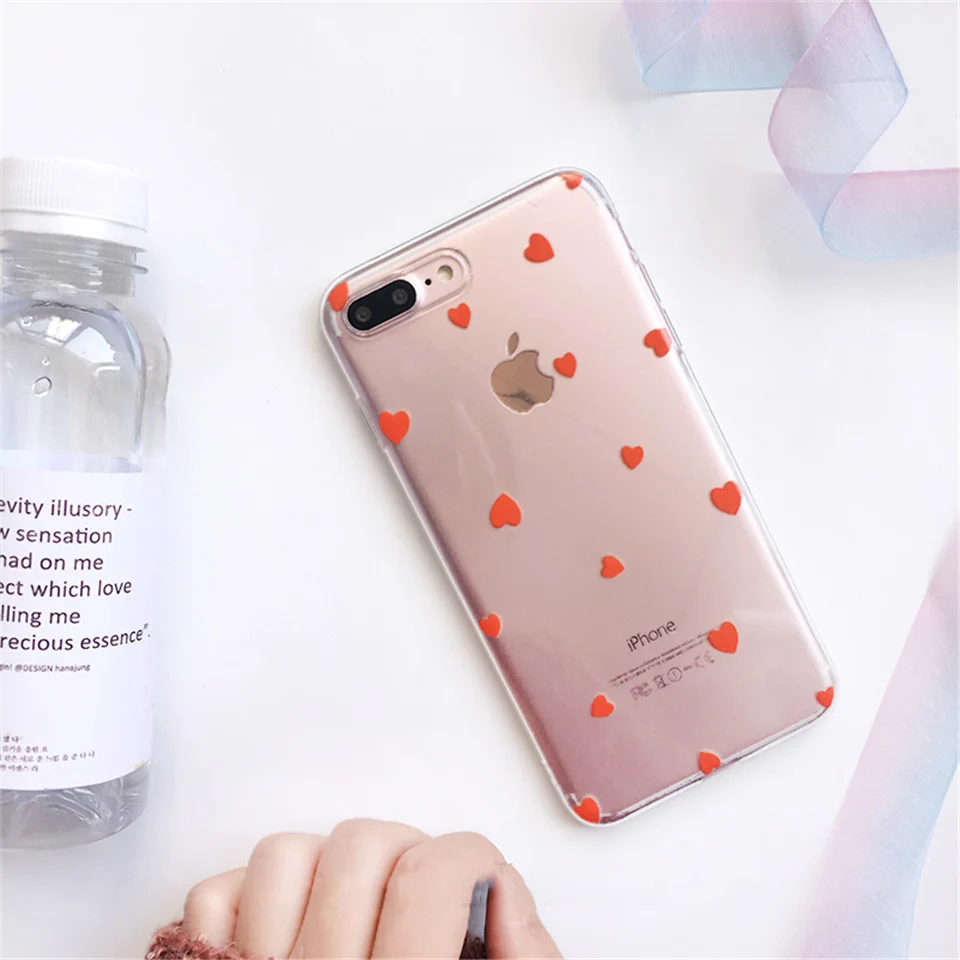 Lovebay чехол для телефона для iPhone 11 6 6s 7 8 Plus X XR XS 11Pro Max мультфильм Любовь Сердце прозрачный Ультратонкий Мягкий ТПУ задняя крышка чехол s