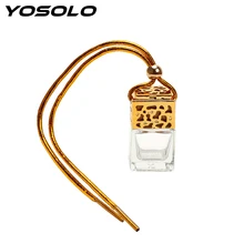 YOSOLO, 3 цвета, Висячие духи, пустая стеклянная бутылка для эфирных масел, диффузор, автомобильный Стайлинг, зеркало заднего вида, орнамент, освежитель воздуха