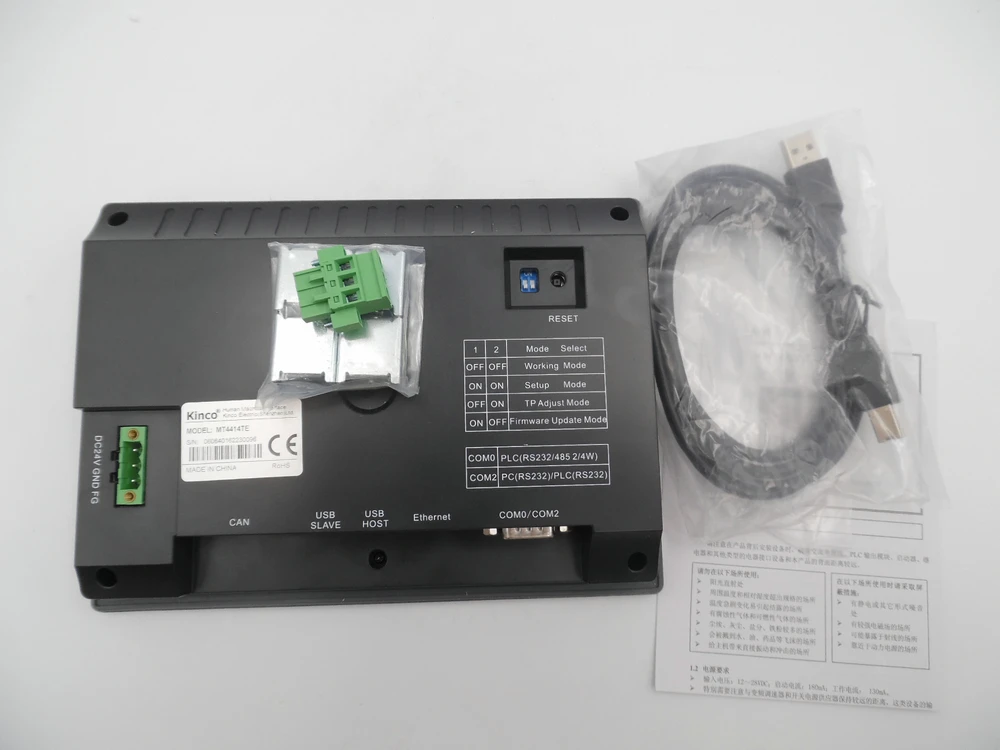 HMI 7 дюймовый сенсорный экран MT4414TE Kinco PLC Eview Ethernet USB хост 800*480 с бесплатным кабелем