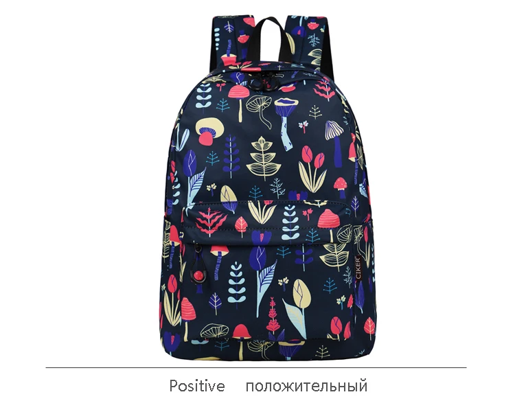 WINNER Flower Mushroom Print Black Backpack School Bags For Teenage Girls Water Repellent Fabric Bolsa Feminina 2019 (14)