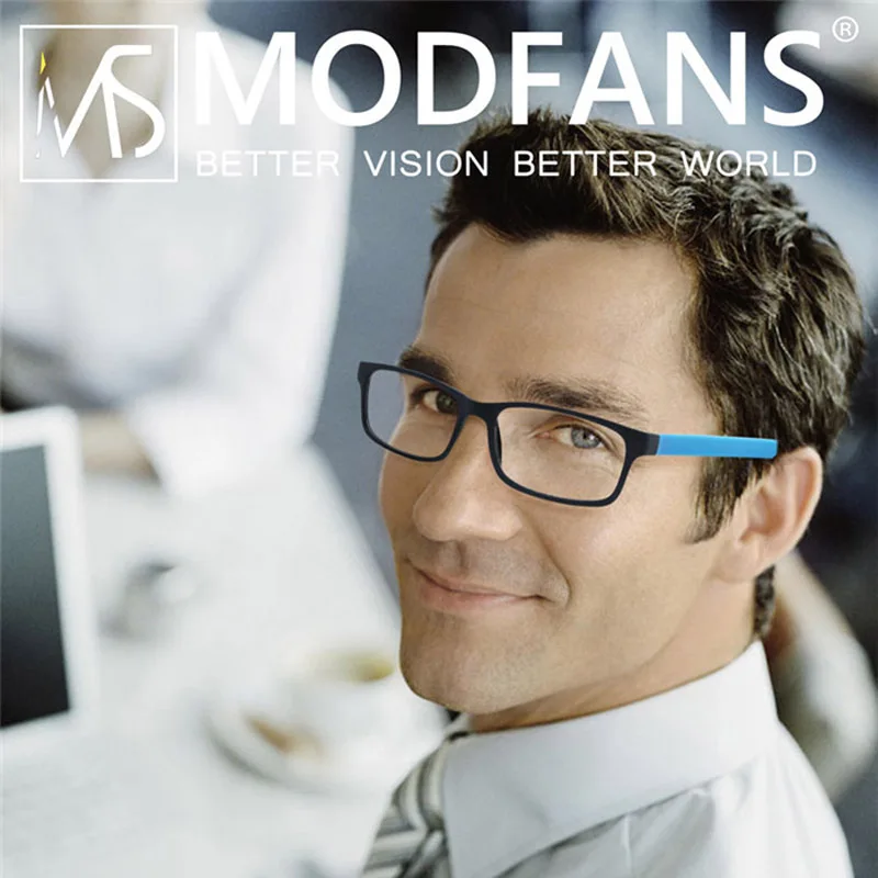 MODFANS Men Women Reading Glasses Rectangle Classic Frame Readers Eeyeglasses Flexible Spring Hinge with Diopter +1.0 to +4.0