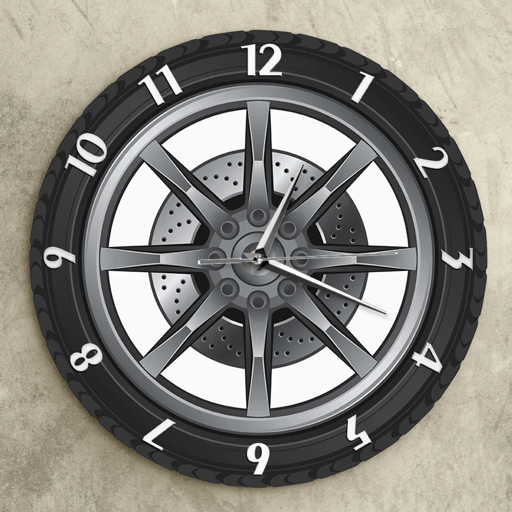 Car Service Custom Name Repair Tire Wheel Vintage Cool Wall Clock Car Workshop Mechanic Gift Room Decorative Clock
