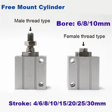 Мини крепление цилиндр cujb/cdujb магнит Диаметр 6/8/10 мм ход 6/8/10/15/20/25/30 мм двойного действия Воздушные цилиндры мужской/женский