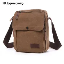 Uupperway лоскут винтажная парусиновая сумка для мужчин сумки-мессенджеры высокого качества магнитные кнопки сумки для колледжа и школы черный кофе мини сумка