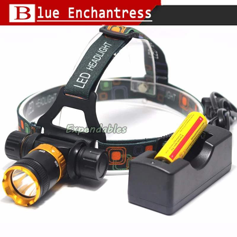 

swimming 3800LM T6 Diving head lamp Waterproof Headlight Led Lighting led Headlamp light Torch + 18650 battery + AC / charger