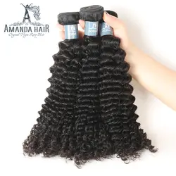 Аманда Бразильский вьющихся волос, плетение 1 Комплект натуральная человека Химическое наращивание волос для парикмахерской 100%