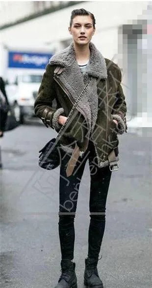 Женское модное зимнее меховое пальто высокого качества из овечьей шерсти, мотоциклетная куртка, куртка-бомбер - Цвет: 07